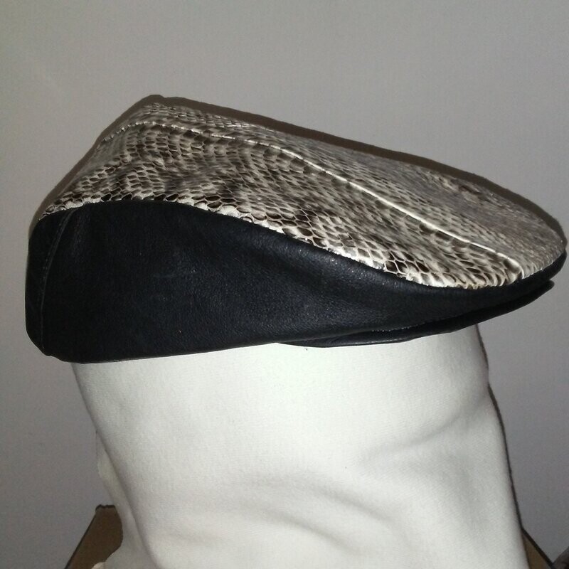 Leather/Snakeskin Driver Cap