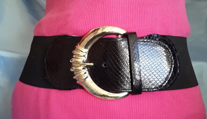 Black Snakeskin Female Belt