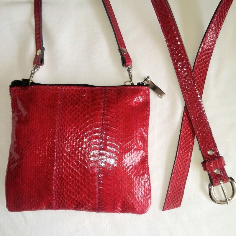 Red Shoulder Purse & Belt
