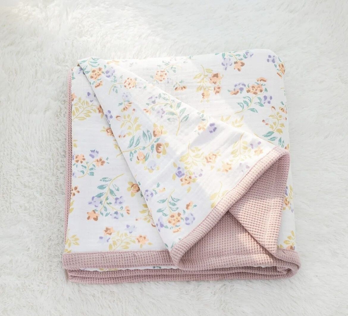 Baby Blanket - Dusty Pink / Floral