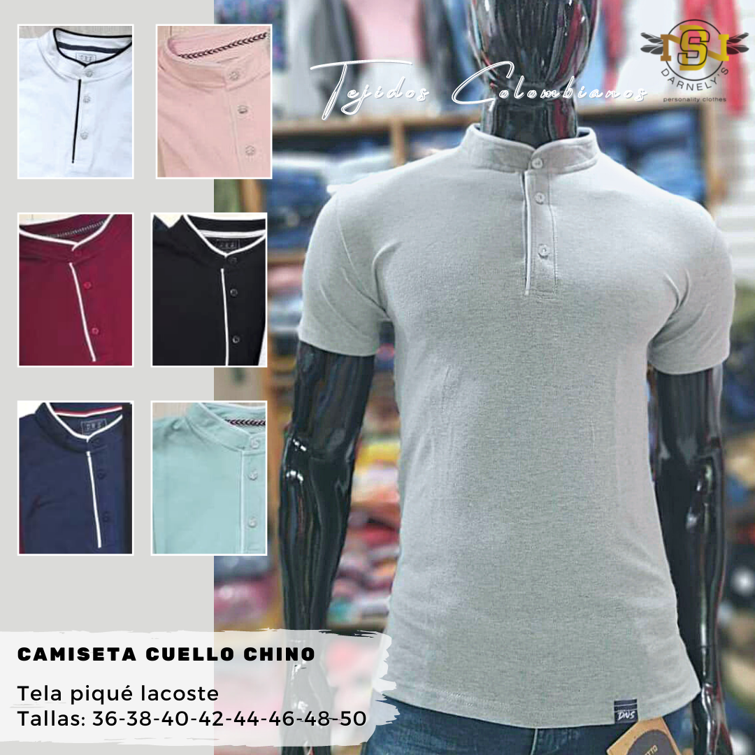 Camiseta cuello Mao Hombre