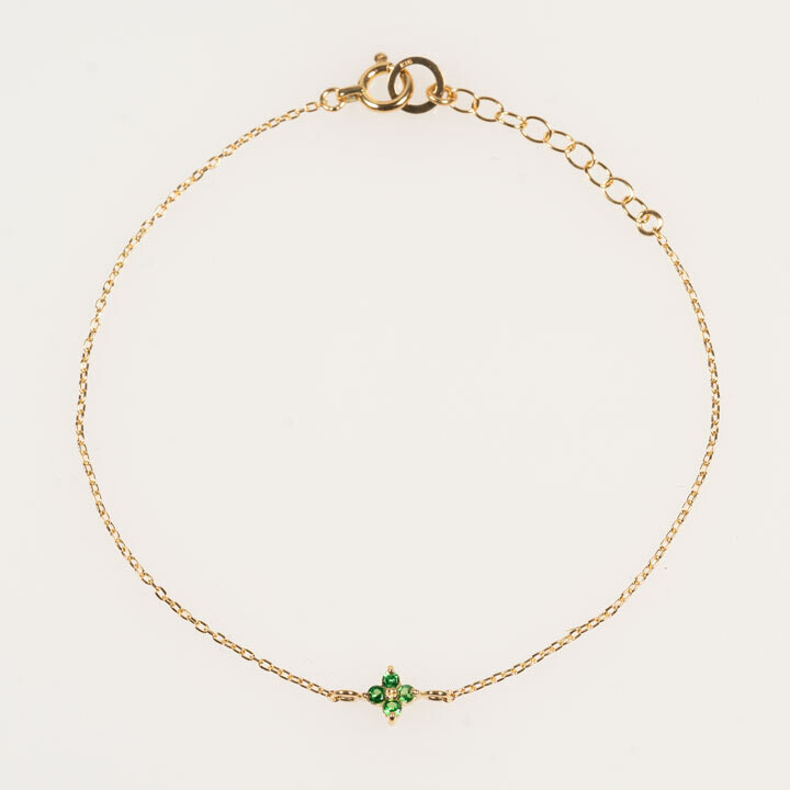 スターダストフラワー・ブレスレット［グリーン・ガーネット］