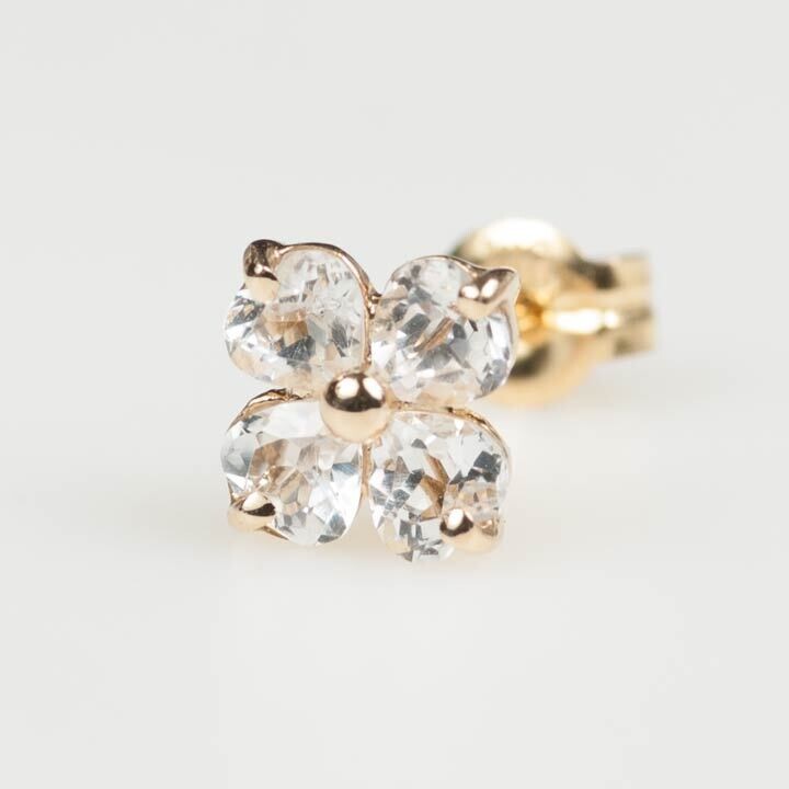 リトル・エディターズ・ピアス［ホワイト・トパーズ］