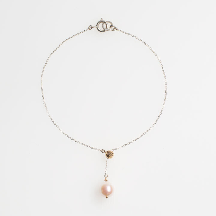 プラネット・ドロップ・ブレスレット＋ひとつぶパール［シルバー］