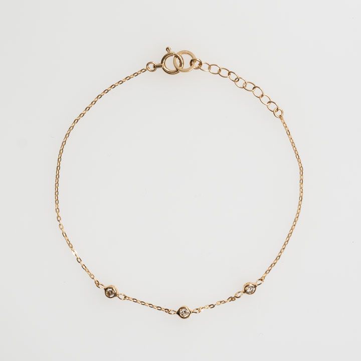 リトル・ダイアモンド・3粒・ブレスレット