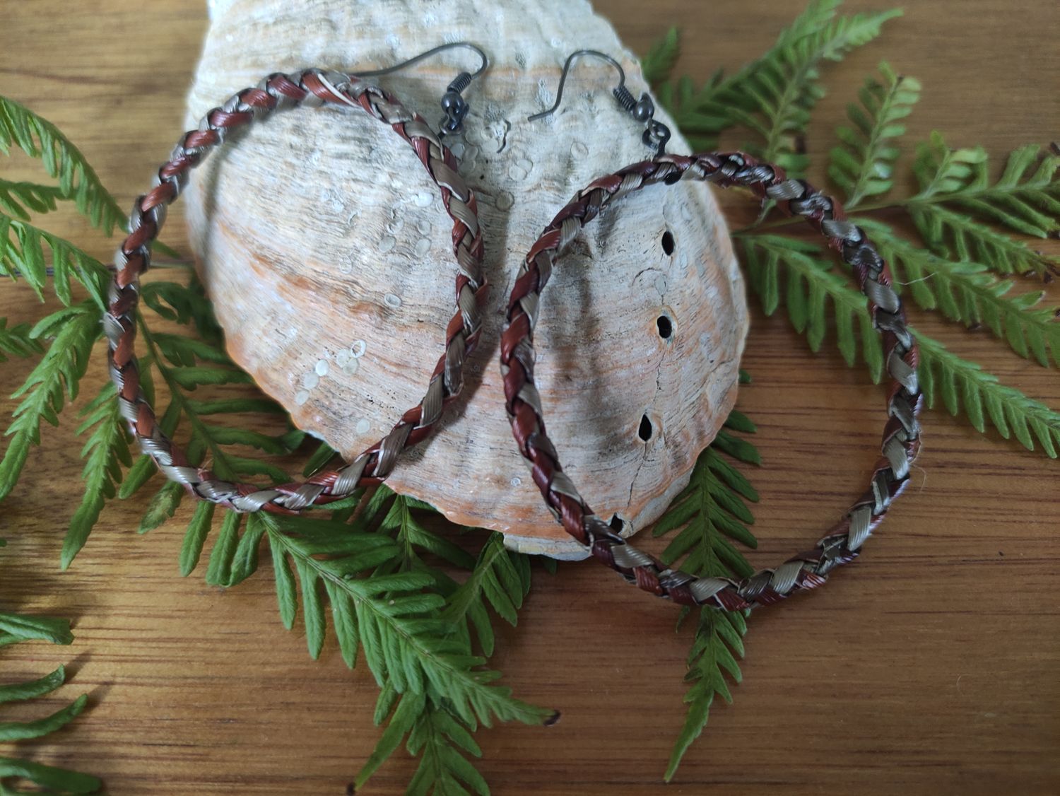 Brown &amp; khaki coloured hoop earrings