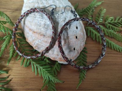 Brown &amp; khaki coloured hoop earrings