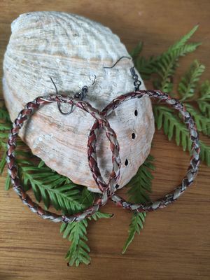 Brown &amp; khaki coloured hoop earrings