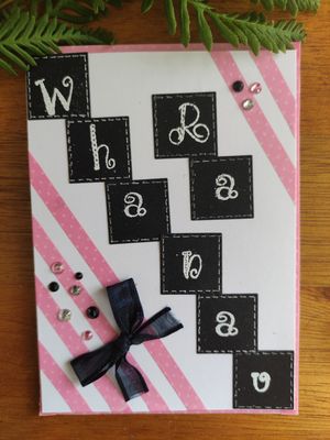Pink &amp; Black "Rā Whānau" card