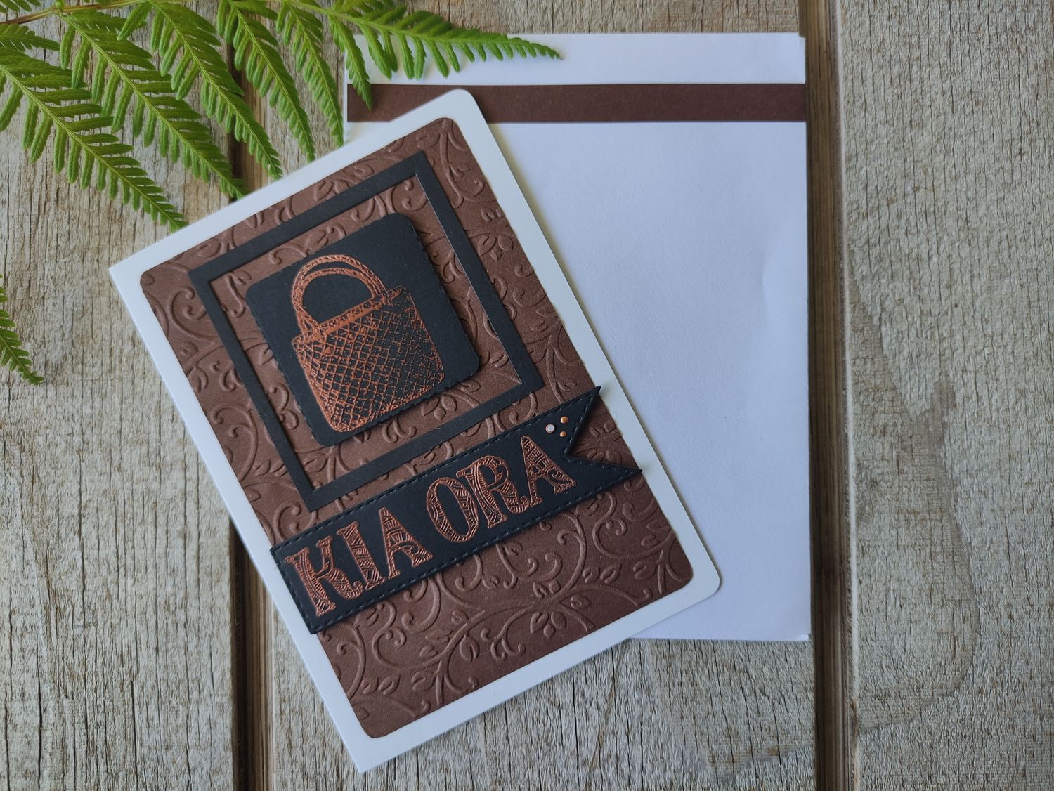 Brown &amp; Black &quot;Kia Ora&quot; card