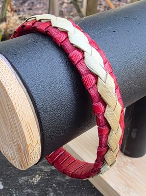 Dark red harakeke bangle