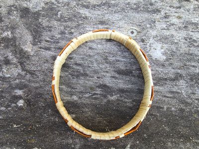 Natural &amp; orange toned harakeke bangle