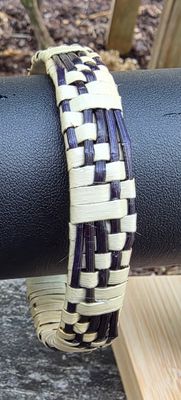 Natural &amp; chocolate brown harakeke bangle