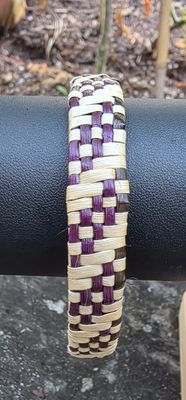 Natural &amp; purple/brown harakeke bangle