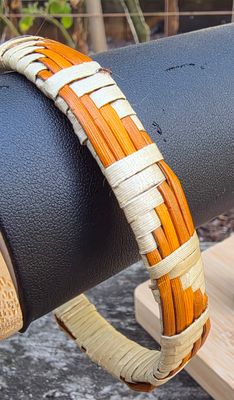 Natural &amp; orange toned harakeke bangle