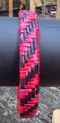 Crimson red with black harakeke bangle