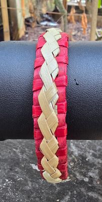 Dark red harakeke bangle