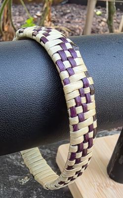 Natural &amp; purple/brown harakeke bangle