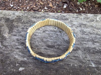 Natural &amp; Blue toned harakeke bangle