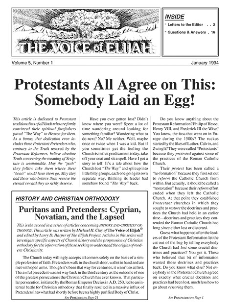The Voice of Elijah® January 1994 Newsletter