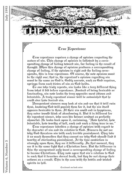 The Voice of Elijah® July 1995 Newsletter