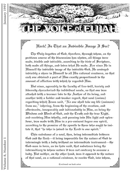 The Voice of Elijah® January 1997 Newsletter