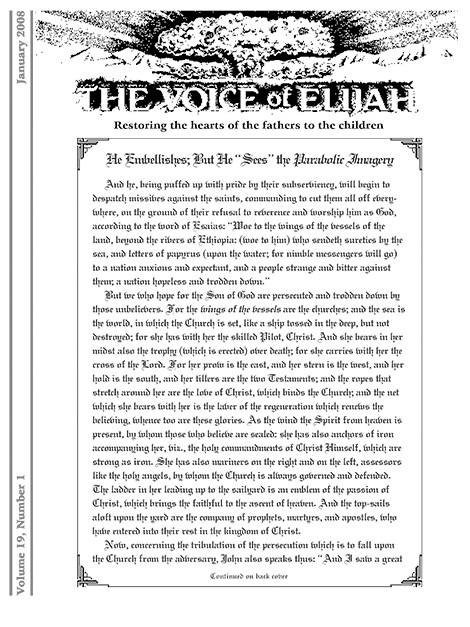The Voice of Elijah® January 2008 Newsletter