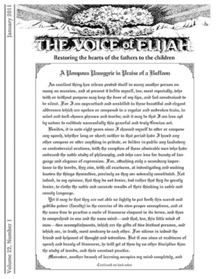 The Voice of Elijah® January 2011 Newsletter