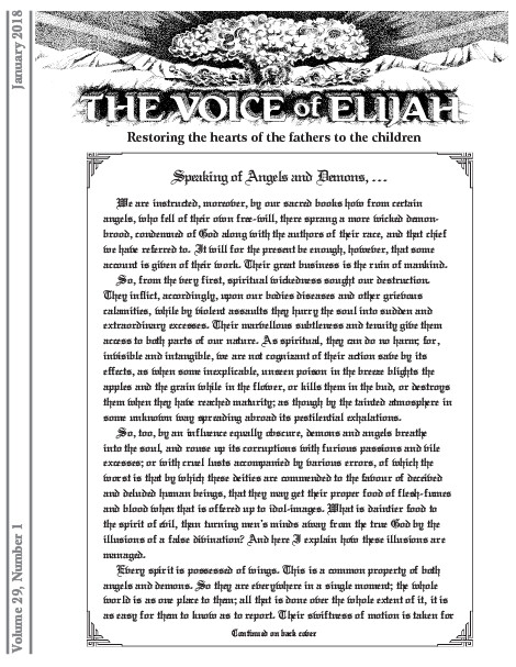 The Voice of Elijah® January 2018 Newsletter