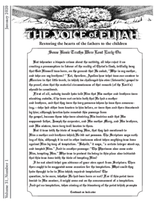 The Voice of Elijah® January 2020 Newsletter