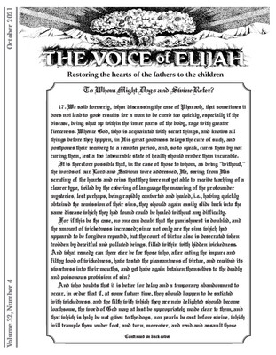 The Voice of Elijah® October 2021 Newsletter
