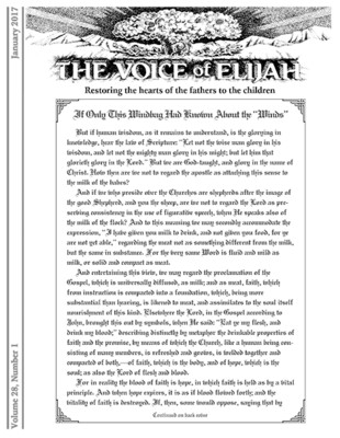 The Voice of Elijah® January 2017 Newsletter