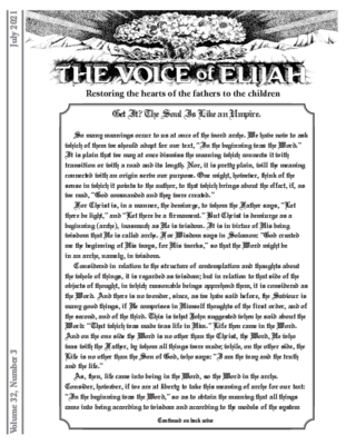 The Voice of Elijah® July 2021 Newsletter