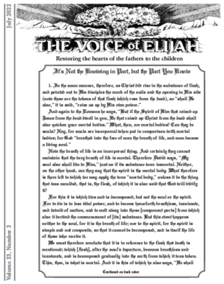 The Voice of Elijah® July 2022 Newsletter