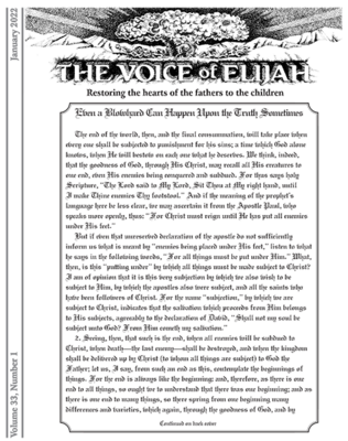 The Voice of Elijah® January 2022 Newsletter