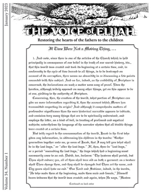 The Voice of Elijah® January 2023 Newsletter