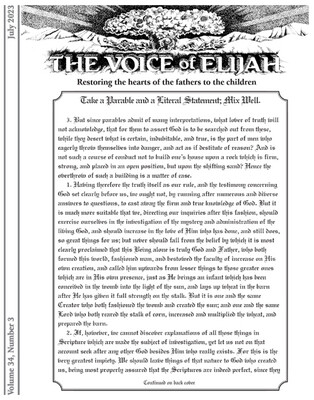 The Voice of Elijah® July 2023 Newsletter