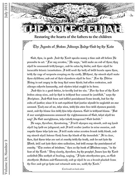 The Voice of Elijah® July 2013 Newsletter