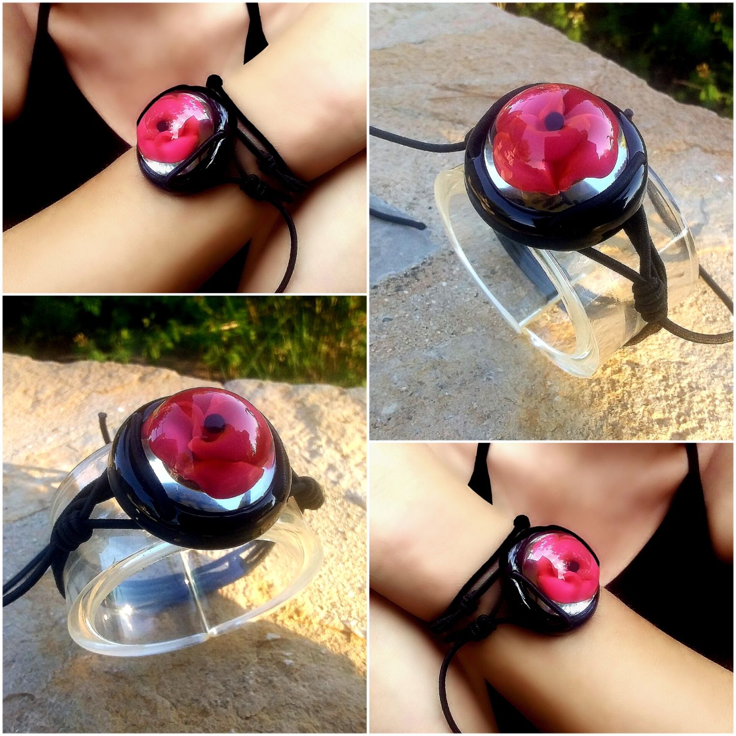 Bracelet Fleur Rose So Chic 