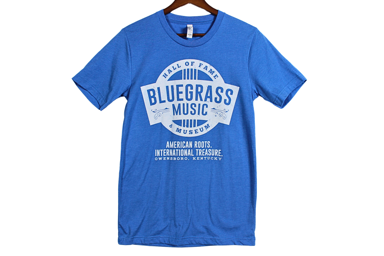Bluegrass Music Hall of Fame Logo Blue Tee L