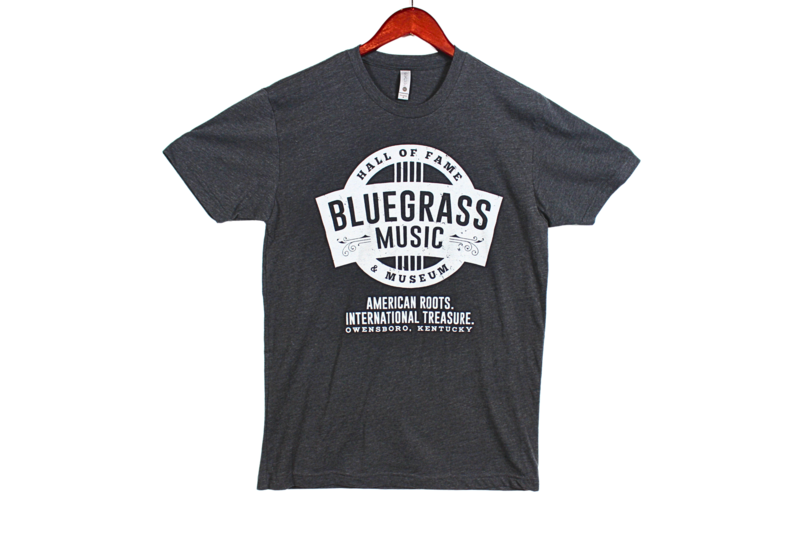 Bluegrass Music Hall of Fame Logo Charcoal Tee L