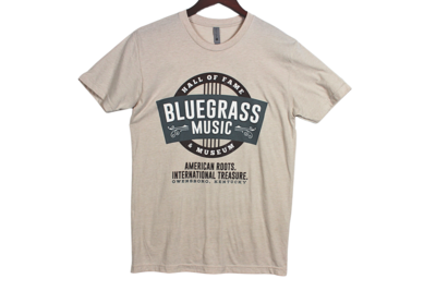 Bluegrass Music Hall of Fame Logo Cream Tee M