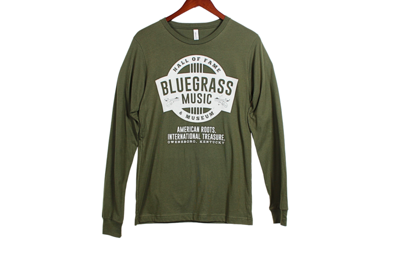 Bluegrass Music Hall of Fame Logo Green L/S Tee 2XL