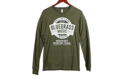 Bluegrass Music Hall of Fame Logo Green L/S Tee 3XL