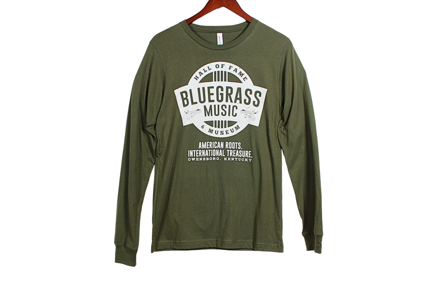 Bluegrass Music Hall of Fame Logo Green L/S Tee XL