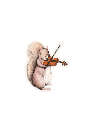 Squirrel Fiddle Sticker