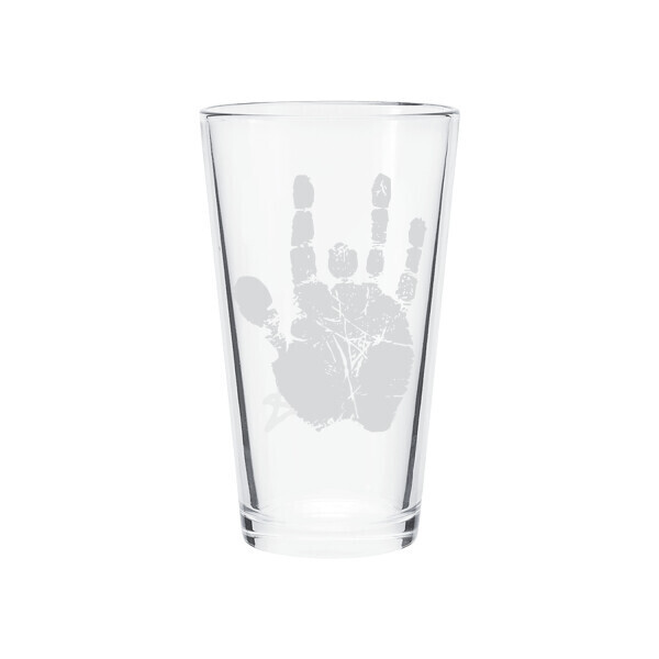 Jerry Garcia Hand Print Pint Glass