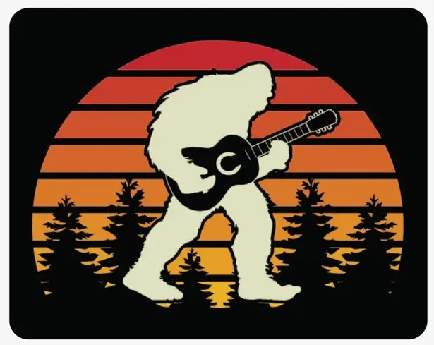 Bigfoot Playing A Guitar Sticker