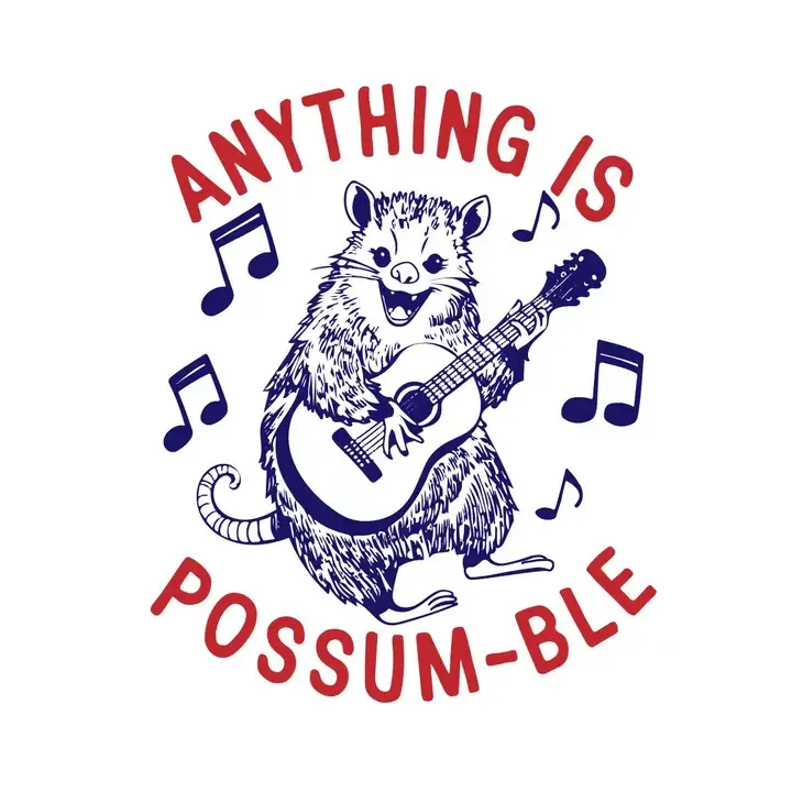 Anything Is Possum-ble Sticker