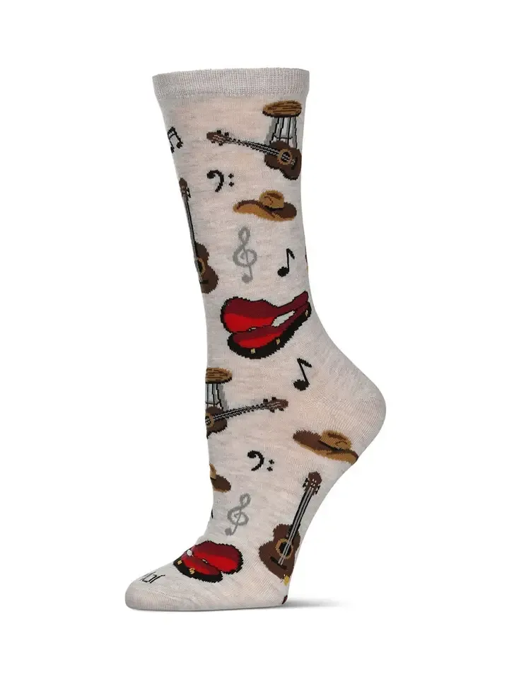 Guitar and Cowboy Hat Socks